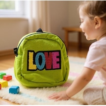 Dolphın Pbr-676 Kadıfe Sırt Cantası Yeşil Love Yeşil