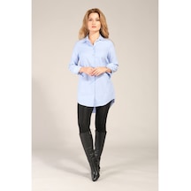 Giyim Dünyası Kadın Tunik Gömlek Mavi