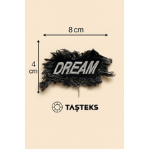 Ütülenebilen Veya Sticker Olarak Kullanılabilen Dream Yazılı Püsküllü Patch