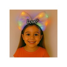 Led Işıklı Love Yazılı Pembe Fiyonk Taç Kız Çocuk Parti Tacı - Parti Taçları - Parti Ve Kutlama 0 - 99
