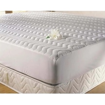 Bassalini Home Kapitoneli Fitted Sıvı Geçirmez Çift Kişilik Alez Beyaz