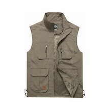 Rema Stil Taktikal Mevsimlik Nefes Alan Hızlı Kuruyan Çok Cepli Haki Ve Bej Outdoor Yelek Çöl Rengi Bej