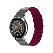 Galaxy Watch 42mm Uyumlu Krd-52 Zore Kordon-gri-kırmızı