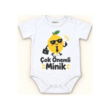 Babylimon Çok Önemli Minik Beyaz Kısa Kollu Çıtçıtlı Bebek Zıbını Beyaz - Çok Önemli Minik - 928161964 Beyaz - Çok Önemli Minik