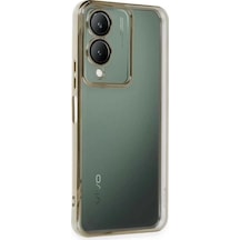 Newface Vivo Y17s Kılıf Razer Lensli Silikon - Gold Altın
