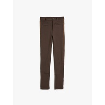 Koton Basic Tayt Beli Lastikli Dikiş Detaylı Kahverengi 5wkg40245ak Kahve