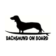 Dachshund On Board Oto Arka Cam Kaliteli Kaliteli Sticker 20 X 11 Cm