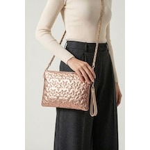 Gl-003 Yıldız Dikişli Kadın El Çantası Clutch Çanta Omuz Çantası Çapraz Çanta Pörtföy Çanta Bakır