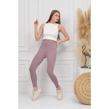 Bonbonetti Chocolate Baby & Kids Fitilli Seamless Çizgili Tayt Yüksek Bel Dayanıklı Örme Kumaş Spor Tayt Toparlayıcı Pembe
