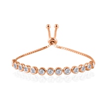 Brezza Lusso Jewelry Gümüş Suyolu Rose Kaplama Asansör Kilitli Kadın Bileklik