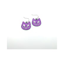 Tedz Collection Mor Hınzır Kedi Pin Küpe Çok Renkli