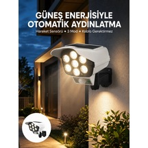 Mey İthalat Uzaktan Kumandalı Güneş Enerjili Led Güvenlik Lambası Kamera Tipi Hareket Sensörlü Yeni Çok Renkli