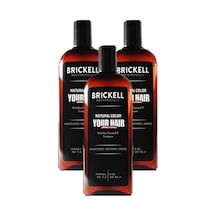 Brickell Anti White Erkeklere 3 Adet Beyazlaşmış Saç Sakal Şampuanı 237 Ml Ölçeğinde