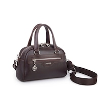 Nas Bag Kadın Şık El Ve Postacı Çanta En 22 Cm , Boy 16 Cm Kahverengi Kahve Rengi
