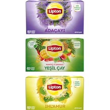 Lipton Bitki Çayı 20 Li Adaçayı-ıhlamur-yeşil Çay Mango Ananas 3 Lü Set