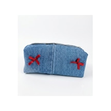 Cıny Denim Fiyonklu Pinterest Makyaj Çantası Tb041