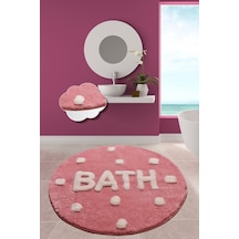 Bath Pembe Çap Yıkanabilir Banyo Halısı
