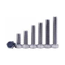 M12x55mm Cıvata Beyaz Altıköşe 5.8 Kalite Dın933 10 Adet Diğer