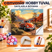 Sayılarla Boyama Numaralı Tuval Seti Boya Fırça Dahil 40x50 Cm Vosvos Yolculuğu