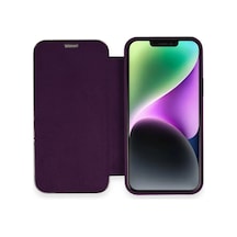 Apple iPhone Uyumlu 12 Kılıf Dolpin Kapaklı - Derin Mor Bzsxx00 1