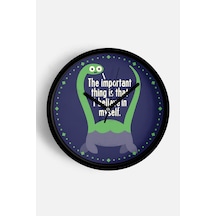 Modern Yazılı Tasarım - The Important Thing Is That I Believe In Myself Duvar Saati - 30cm-jh0085 Siyah