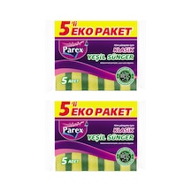 Klasik Yeşil Sünger Düz 5'li Paket İkili Set