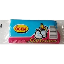 Ögem Mini Boy Çöp Poşeti 40'lı 50 Adet Şeffaf 40 x 50 CM