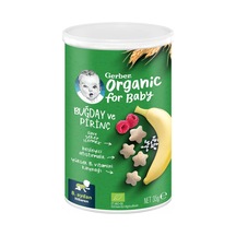 Organik Pirinçli, Buğdaylı, Muzlu Ve Ahududulu Bebek Atıştırmalığı 35 G