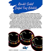 Gümüştel El Sanatları Sertifikalı Renkli Sedef Doğal Taş Bileklik Özel Tasarım Çok Renkli