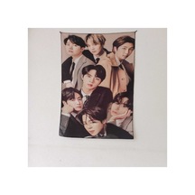 Kpop-bts Grubu Üyeleri Kahve Desenli Tasarım Duvar Halısı