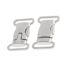 Suntek 2 Parça Metal Yan Yayın Toka Kordon Bilezik Pet Yaka Gümüş 4.5x2.5 Cm