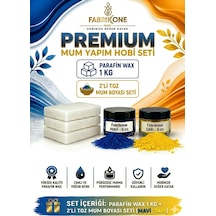 Premium Mum Yapım Hobi Seti - Parafin Wax 1 Kg - 2'li Toz Mum Boyası Seti - Mavi, Sarı Bkfabpw1kg2msr Karışık