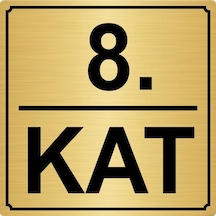 8.Kat 20Cmx20Cm Metal Yönlendirme Levhası Altın Renk Metal