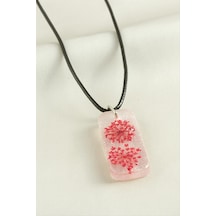 Sultanotu - 839 - Dikdörtgen Epoksi Kolye - Shophnrl - - Kırmızı
