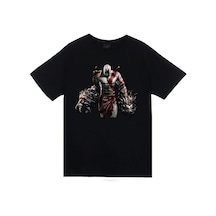 Stoned&Fame God Of War Kratos Baskılı Unisex Siyah %100 Pamuk T-shirt SIYAH