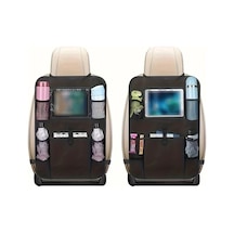 Dashanshop 2li Vintage Sanat Araç Koltuğu Organizeri 10 Tablet Cepli 5 Saklama Poşetli Siyah