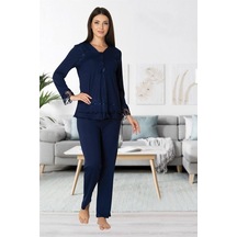 Effortt Mayss Collections 2422 Lacivert Renk Lohusa Pijama Takımı Lacivert