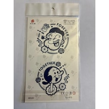 Çizgi Karakter 18x11 Cm Yarı Kalıcı Hayalet Geçici Dövme Yapıştırma Dövme