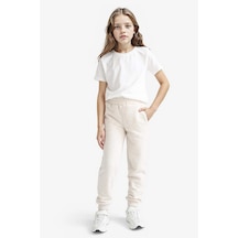 Defacto Kız Çocuk Standart Fit Basic Düz Beli Lastikli Jogger Eşofman Altı Y1226a625aubg667 Bej
