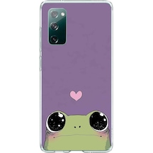 Samsung Galaxy S20 Fe Uyumlu Mor Kalpli Kurbağa Baskılı Silikon Kılıf Renkli