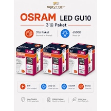 Osram Gu10 3'lü Paket Led Ampul 4.5w 6500k Beyaz Işık 3 Adet