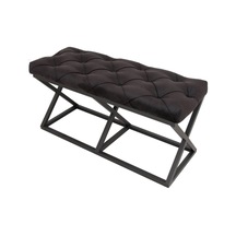 Evodeko Simsiyah Kapitone Bench Puf