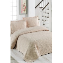 Çift Kişilik Düz Renk Kapitone Yatak Örtüsü, Sade Ve Şık Görünüm 250 X 260cm Bej
