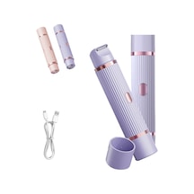 Peach Please Razor, 2025 Yeni Peach Please 3.0 Çift Kafalı Tıraş Makinesi, Seramik Bıçaklı 2'si 1 Arada Çift Kafalı Tıraş Makinesi, Su Geçirmez, Kadınlar İçin Şarj Edilebilir Mor