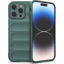 Newface Apple Uyumlu İphone 14 Pro Kılıf Optimum Silikon - Koyu Yeşil