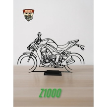Kawasaki Z1000 Masa Dekoru Naked Motor Figürü - Motosiklet Silüeti