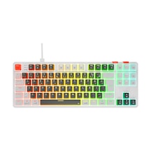 Yoru Tkl Gri/beyaz Type-c Bağlantılı Outemu Red Swich Q Mekanik Gaming Oyuncu Klavye Rgb
