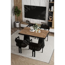 Avvio Veroni Lake Mdf Ayak Tokyo Demonte Sandalye 80x120 Yemek Masası Mutfak Masası 4 Kişilik Akça