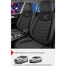 Panther Serisi Keten Kumaş Oto Koltuk Kılıfı Ford Focus-fiesta-escort Uyumlu Füme