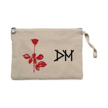Depeche Mode Rose Krem Clutch Astarlı Cüzdan / El Çantası